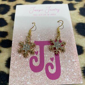 Gold Snowflake Earrings